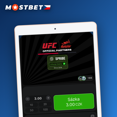 Mostbet Aviator app – stylizované letadlo stoupající v crash grafu na tmavém pozadí
