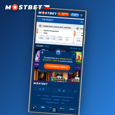 Mobilní pokladna v aplikaci Mostbet umožňuje vklad několika klepnutími odkudkoli